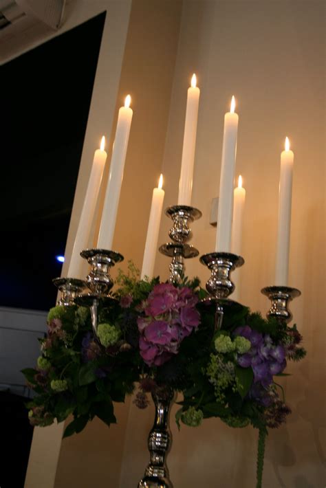 Flower Design Wedding Ceremony Styling Floor Standing Silver Candelabra