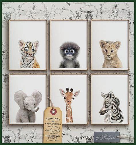 Gro Artige Kinderzimmer Wandkunst Dschungeltiere Safari Kinderzimmer