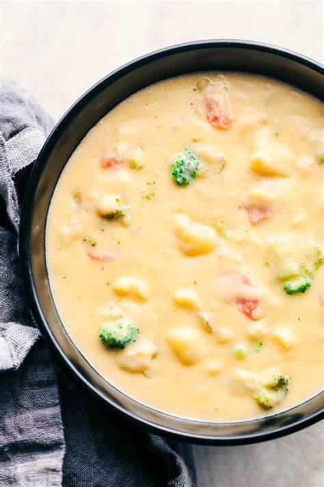 Cheesy Vegetable Soup Is Jam Packed With Tender Vegetables In A Creamy
