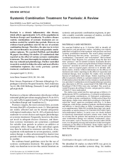 Pdf Systemic Combination Treatment For Psoriasis A Review C