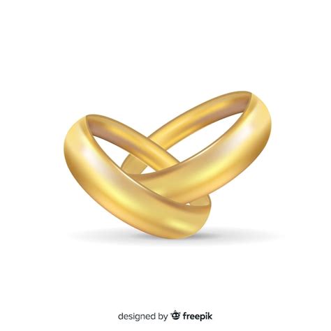 Free Vector Realistic Golden Wedding Rings