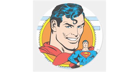 Superman Head Shot Classic Round Sticker Zazzle