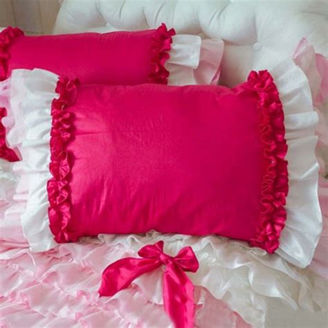 Share This Page With Others And Get 10 Off Pink Ombre Multi Ruffle Pillow Sham Bed Sham