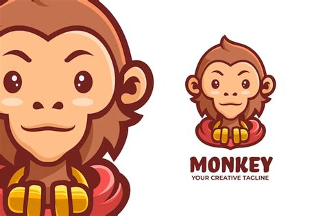 Premium Vector Cool Monkey Mascot Logo Character