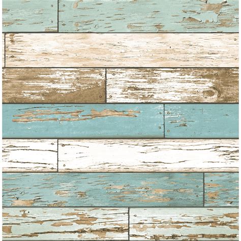 Shop Brewster Wallcovering Reclaimed 56 Sq Ft Turquoise Non Woven