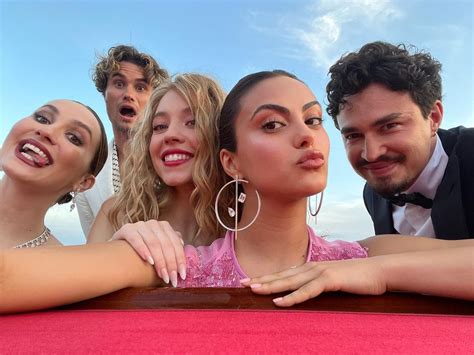 Camila Mendes Gavin Leatherwood And Chase Stokes Promote Armani Beauty