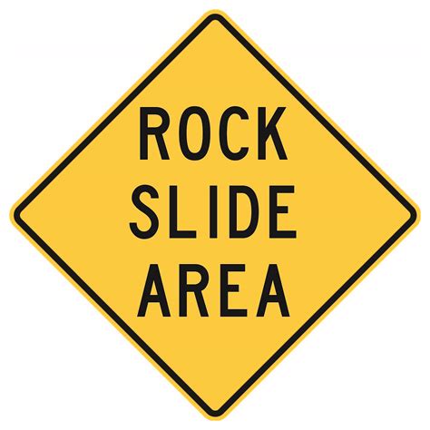 Warning Road Condition Sign Rock Slide Ahead Sign And T Shirt King