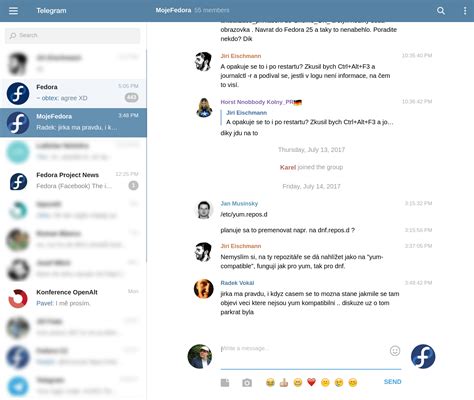 You can use telegram on all your devices at the same time — your messages sync seamlessly across any number of your phones, tablets or computers. Klienty Telegramu pro Fedoru | MojeFedora.cz