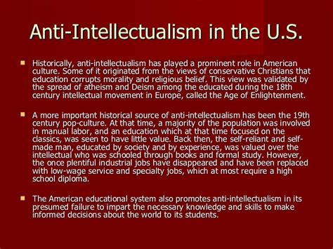 Anti Intellectualism