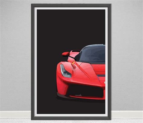 Ferrari Laferrari Car Art Poster Print Etsy