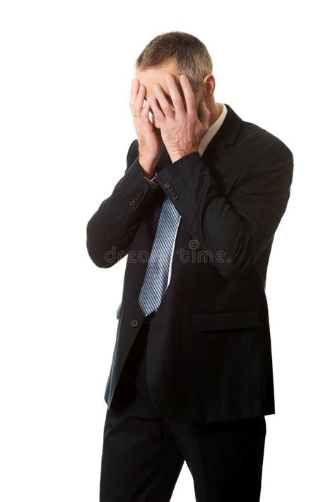 Stressed Businessman Covering His Face With Hands Stock Image Image