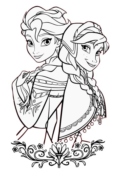 Anna And Elsa Frozen Coloring Pages Printable