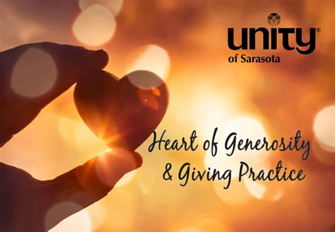 Heart Of Generosity And Giving Practice Unity Of Sarasota