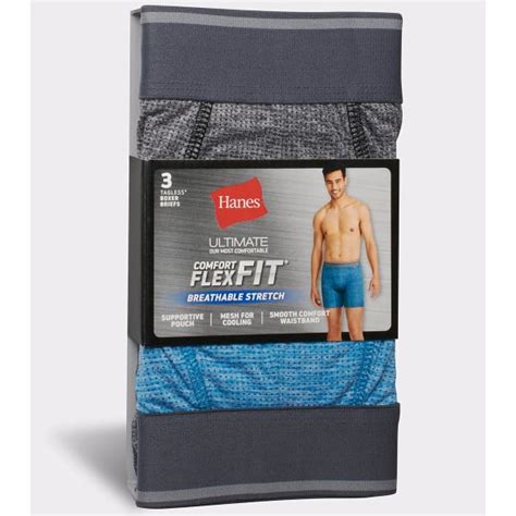 Hanes Ultimate Mens Comfort Flex Fit Boxer Briefs 3 Pack Extended
