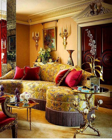 Opulent Living Room With A Quite Retro Hollywood Glamour To It The