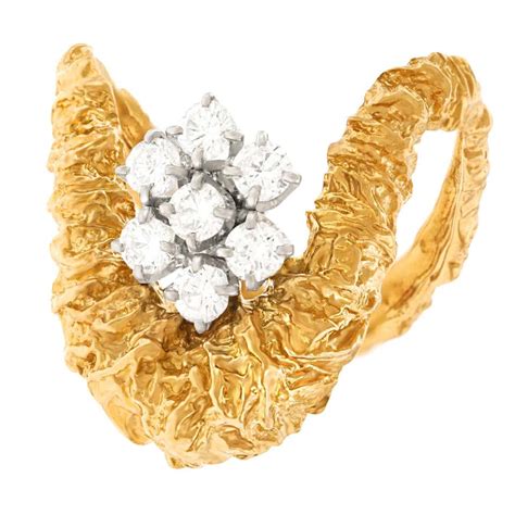 Two Colors Of Gold Gilbert Albert Ring Set With Diamonds At 1stdibs