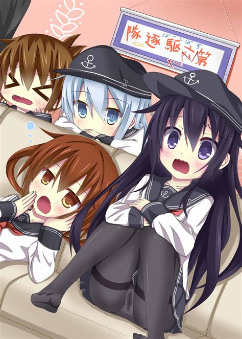 Hibiki Inazuma Ikazuchi And Akatsuki Kantai Collection Drawn By