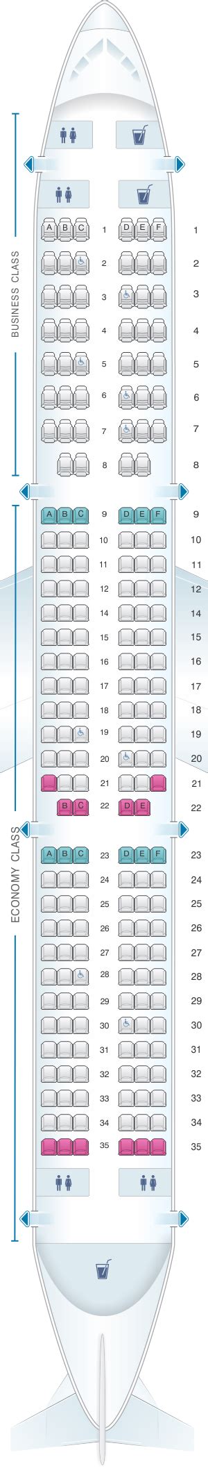 Seat Map Iberia Airbus A321