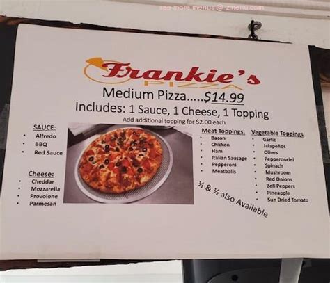 Online Menu Of Frankies Pizza Restaurant Mountain View Hawaii 96771