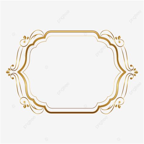 Design De Moldura De Borda De Linha Dourada PNG Dourado Quadro