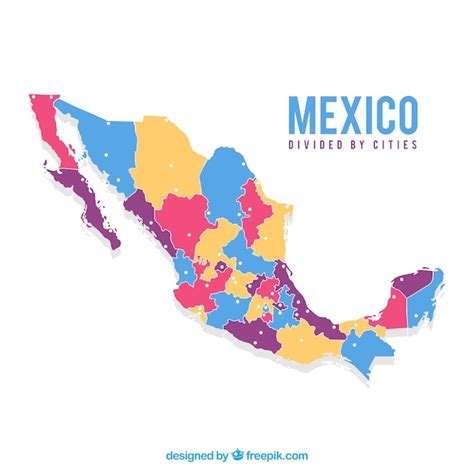 Fondo Plano De Mapa De México Vector Gratis