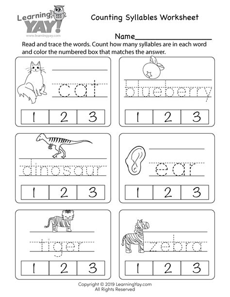 1st Grade Syllables Worksheets With Answers Thekidsworksheet