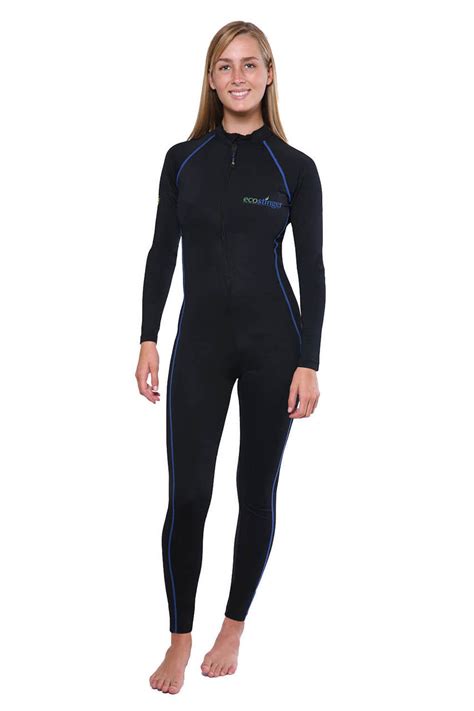 Women Full Bodysuit Swimwear Uv Protection Upf50 Black Royal Stitch