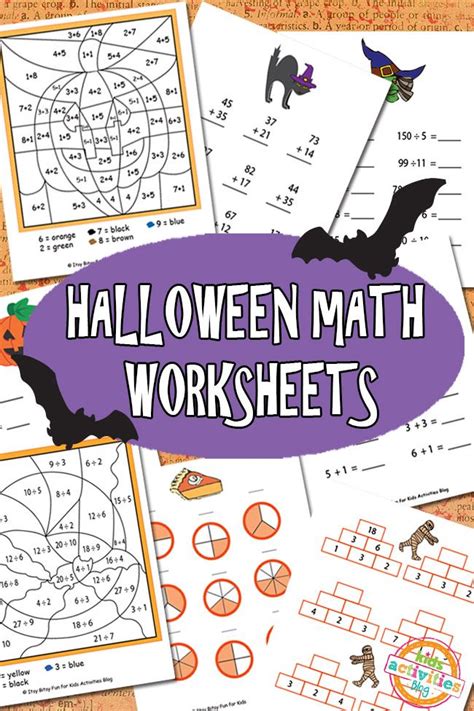 The 6 pages include the following fun math activities. Halloween Math Worksheets Free Kids Printable | Halloween ...