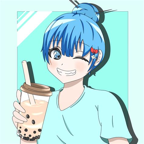 Cute Anime Girl Drinking Boba Wallpapers Wallpapersafari