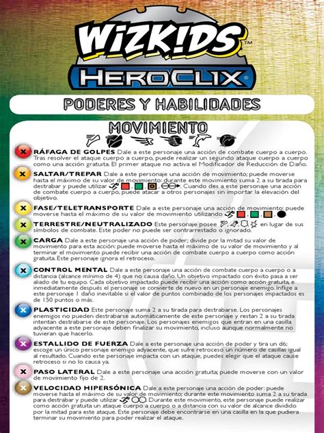 Tarjeta De Poderes Y Habilidades 2014 Heroclix Movimiento Física