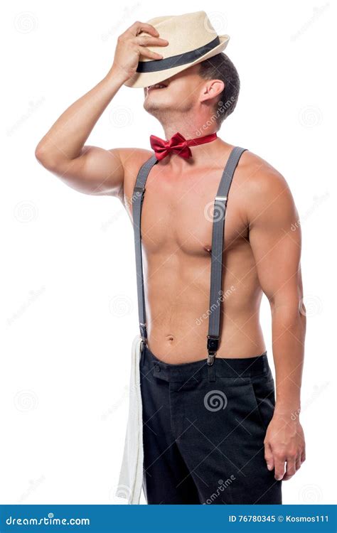 Stripper Dancer In The Role Of A Waiter Performs A Dance Stock Image