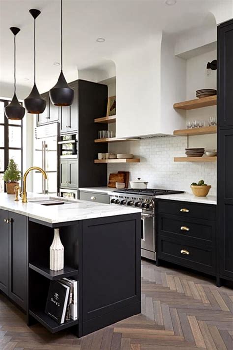 20 Black And White Modern Farmhouse Kitchens Hey Sweet Style