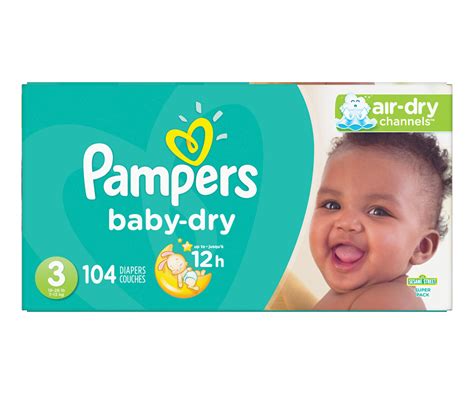 Baby Dry Diapers Size 3 104 Units Pampers Diaper Jean Coutu
