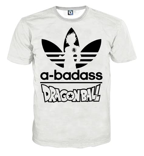 This novelty tee has a crew neck, long sleeves, and goku graphics on the front and sleeves. A-Badass Adidas Parody Dragon Ball Goku White Stylish T ...