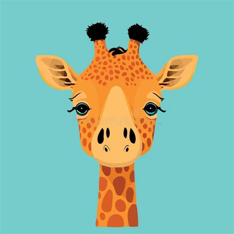 Cute Giraffe Mammal Animal Head Stock Vector Illustration Of Giraffe