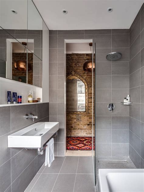 A contemporary styling piece of advice for small bathrooms is pulling out the bathtub and adding a shower surrounded by unlined glass. Small Gray Bathroom Ideas: A Balance Between Style and ...