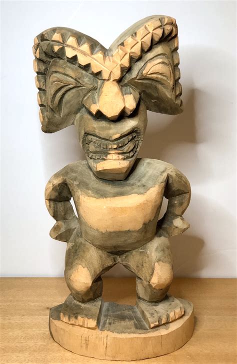 Large Wood Tiki Statue Perfect For Your Rumpus Room The Fab Pad