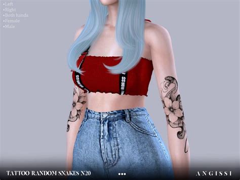 Angissis Tattoo Random Snakes N20 Sims Sims 4 Sims 4 Clothing