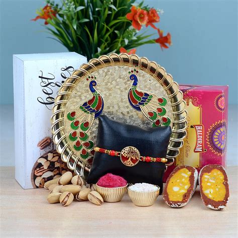 Rakhi Thali With Sweets And Pista Rakhi Hampers