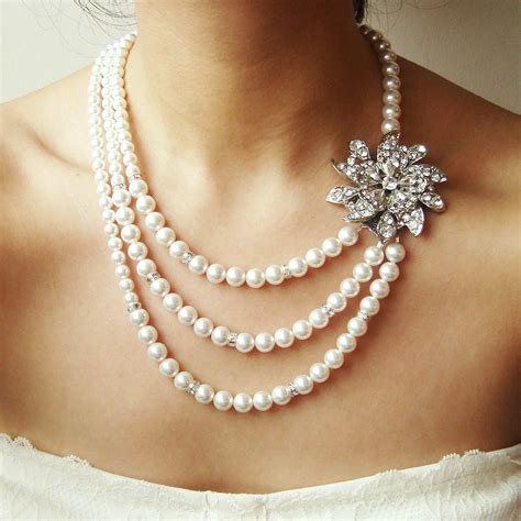 Bridal Necklace Art Deco Wedding Necklace Statement Bridal