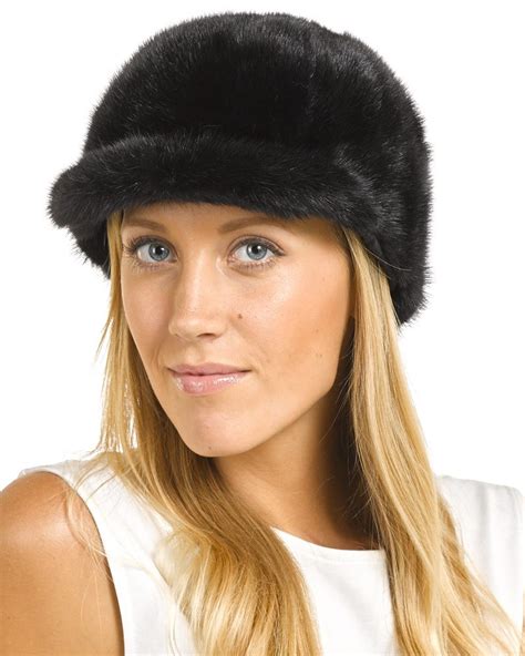Kirsten Black Mink Fur Riding Hat