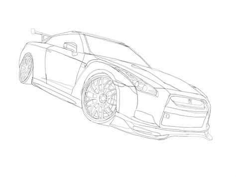 Fast And Furious Coloring Pages Nissan Gtr R Lowrider Drawings Car
