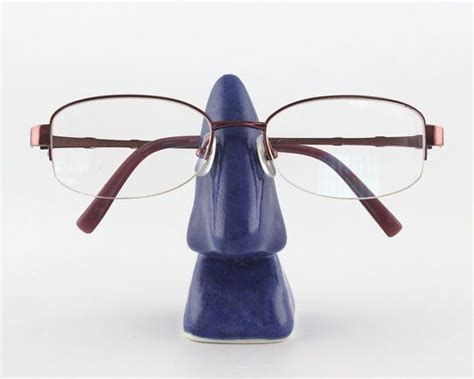 Free Shipping Glossy Blue Ceramic Glasses Holder Nose Etsy Eyewear Display Sunglass Holder