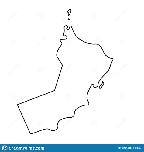 Map Of Oman Outline Stock Illustration Illustration Of Vector