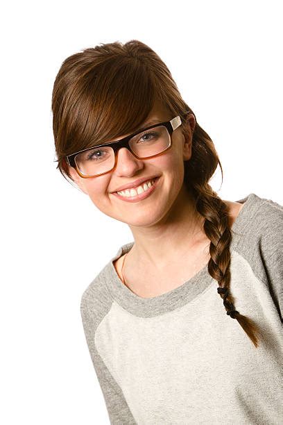 Young Nerd Girl With Big Smile On Face Stock Photos Pictures And Royalty