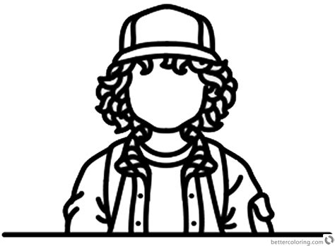 Now you can color them with our cool coloring pages. Stranger Things Coloring Pages No Face Dustin Henderson by ...
