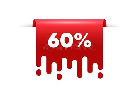 60 Percent Off Sale Discount Offer Price Sign Vector Stock Vector