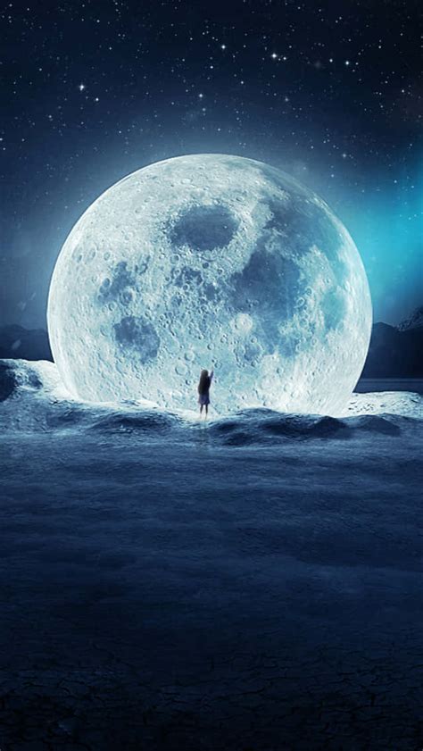 Download Magical Cool Moon Illuminating The Night Sky Wallpaper
