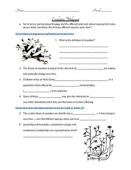 Webquest evolution and natural selection answer key. Introduction to Evolution WebQuest by Miss Ingle Science | TpT