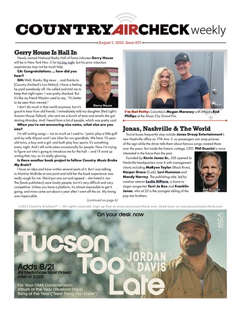 Issue 870 August 7 2023 By Country Aircheck Issuu